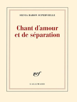 cover image of Chant d'amour et de séparation